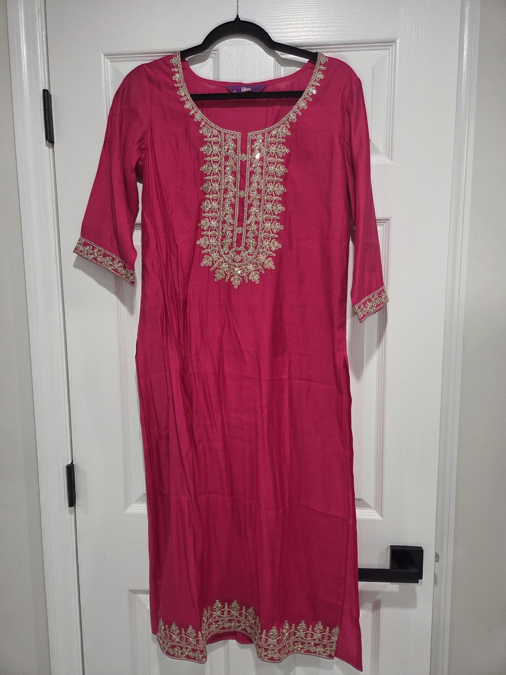 Pink Embroidered Women’s Kurta Dress